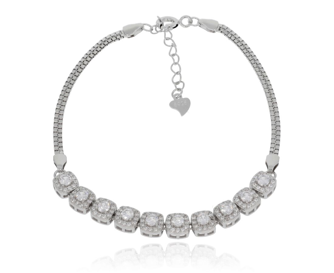 צמיד כסף ריבועים 925