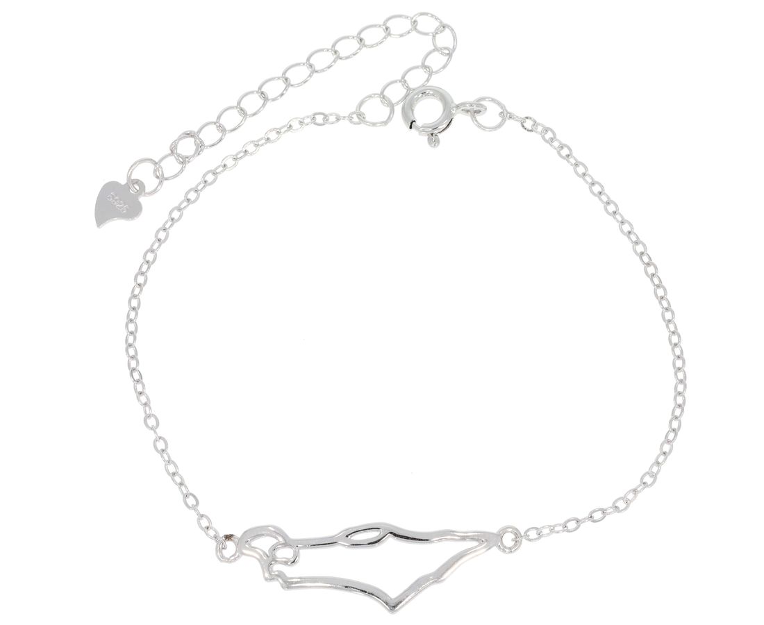 צמיד מפת ארץ ישראל כסף 925