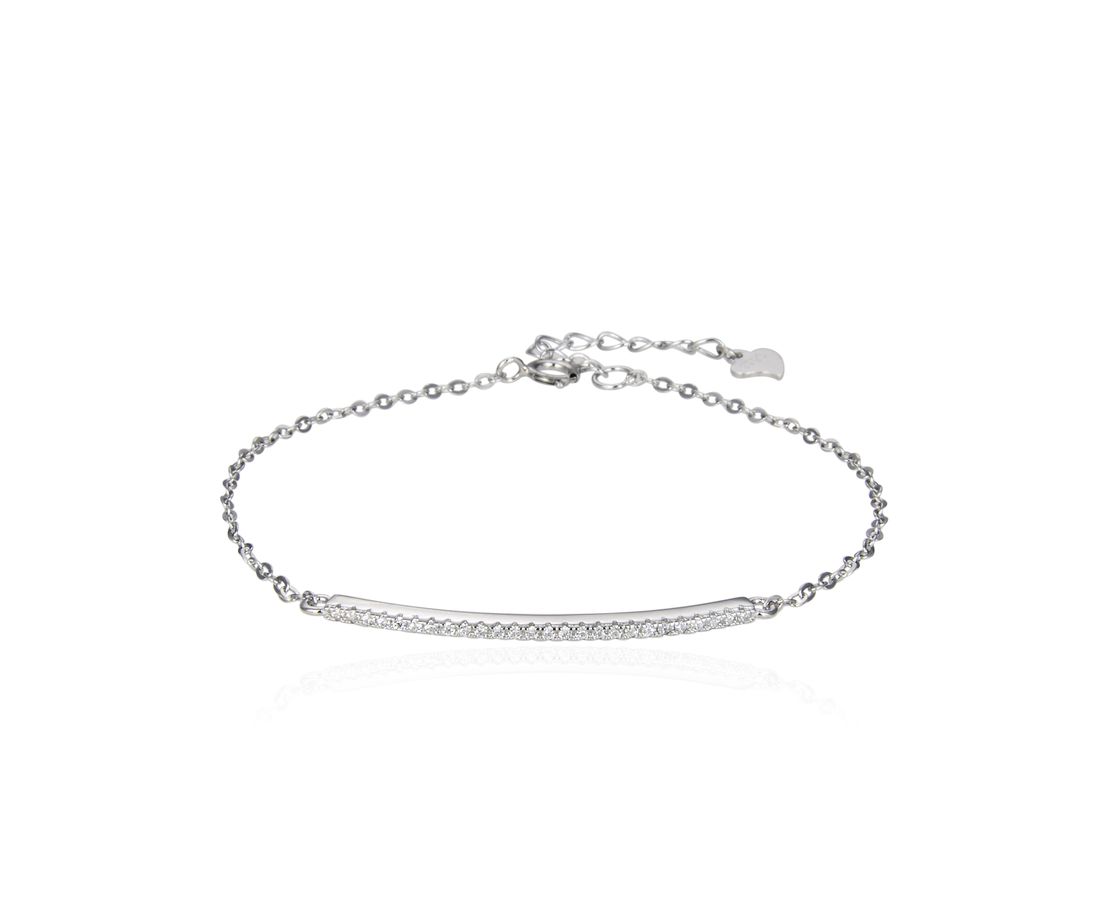 צמיד פס משובץ 925