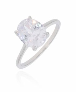 טבעת אליפסה כסף 925