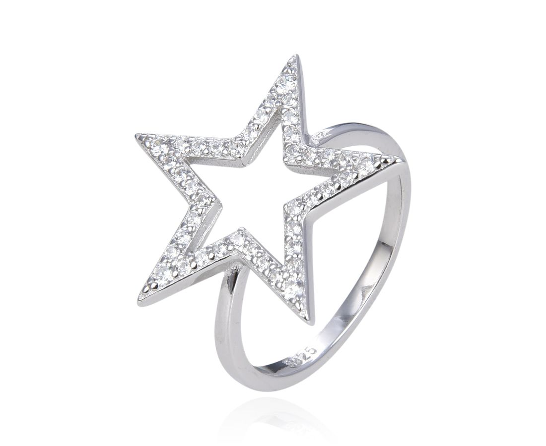 טבעת כוכב משובץ