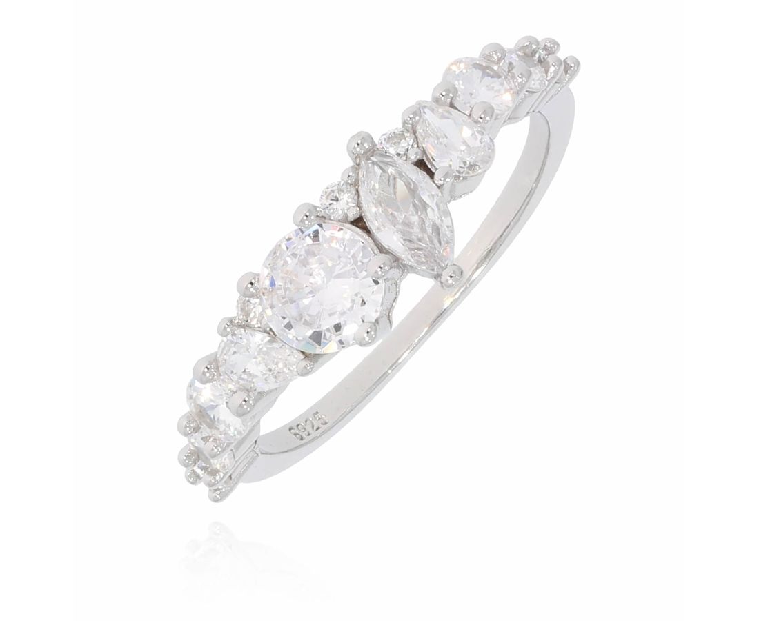 טבעת כסף 925 טיפה עגול