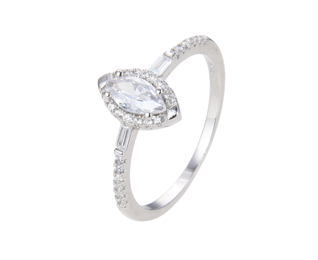 טבעת כסף אליפסה בל