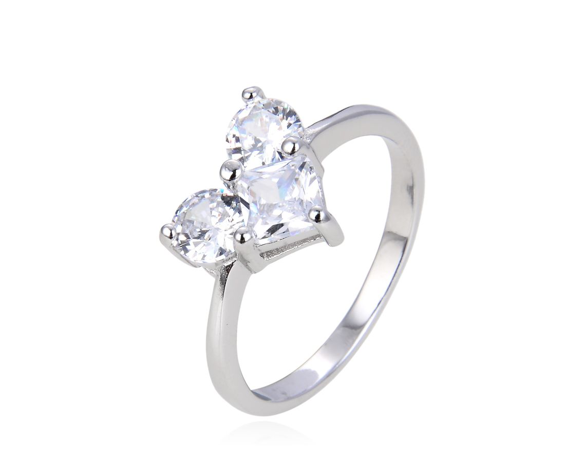 טבעת לב 3 אבנים