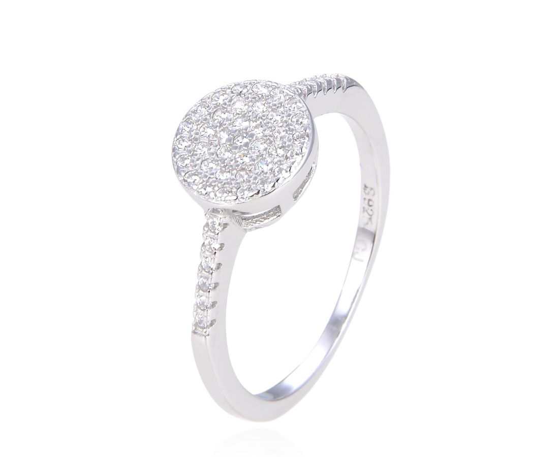 טבעת עגולה משובצת