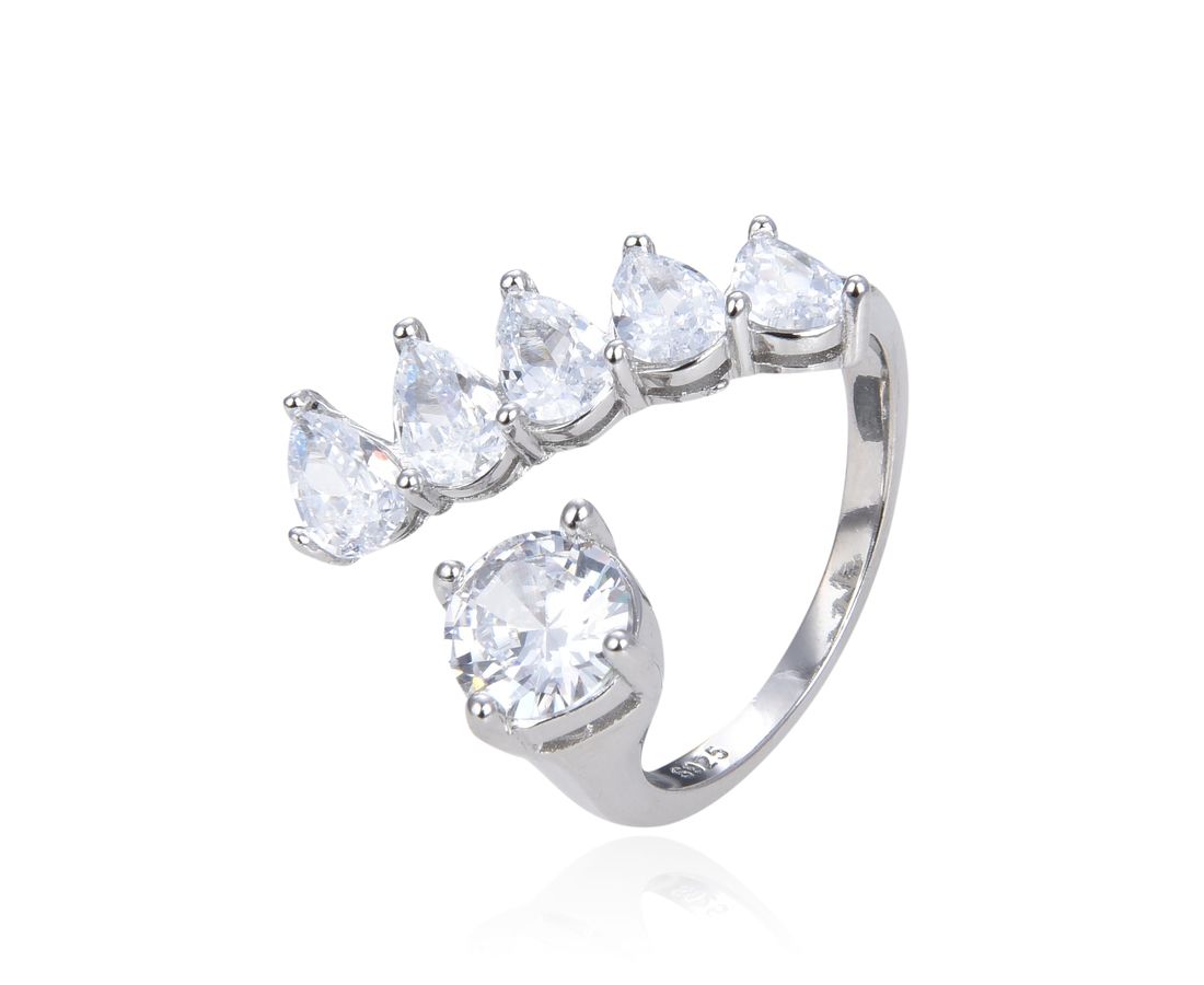 טבעת פתוחה 6 זירקונים