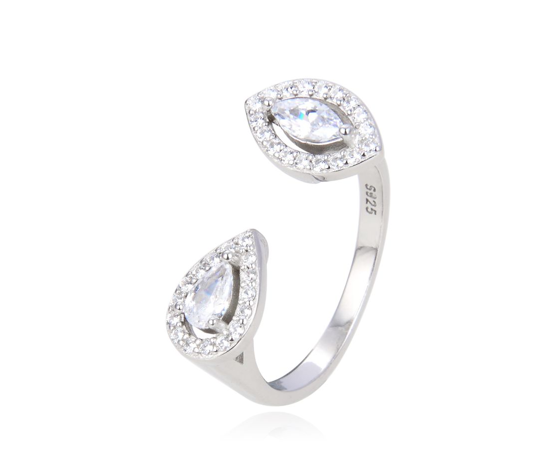 טבעת פתוחה אובלי+טיפה