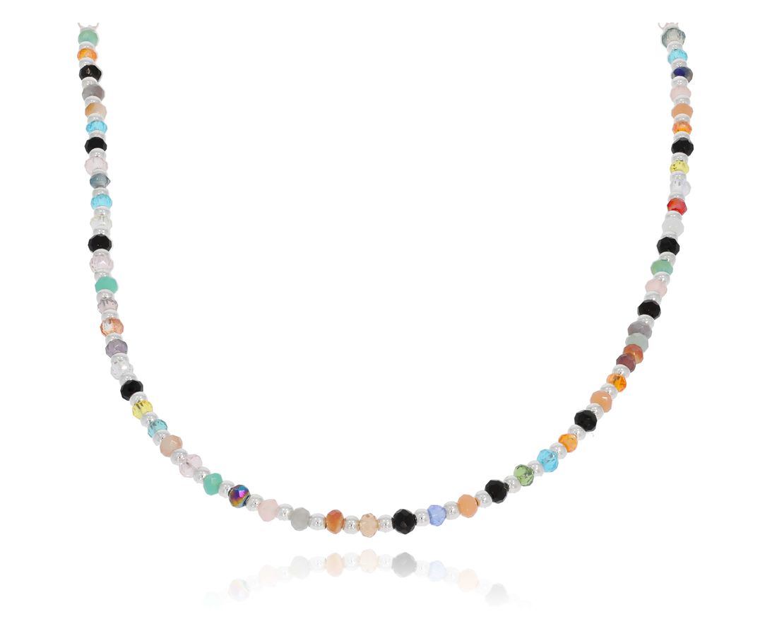 צ׳וקר חרוזים + כסף 925 צבעוני