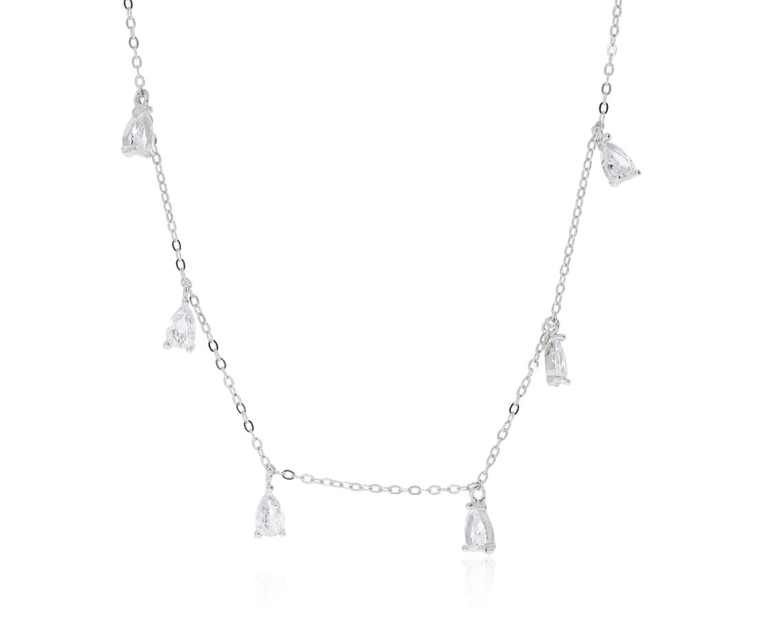 שרשרת טיפות כסף 925 נופלות