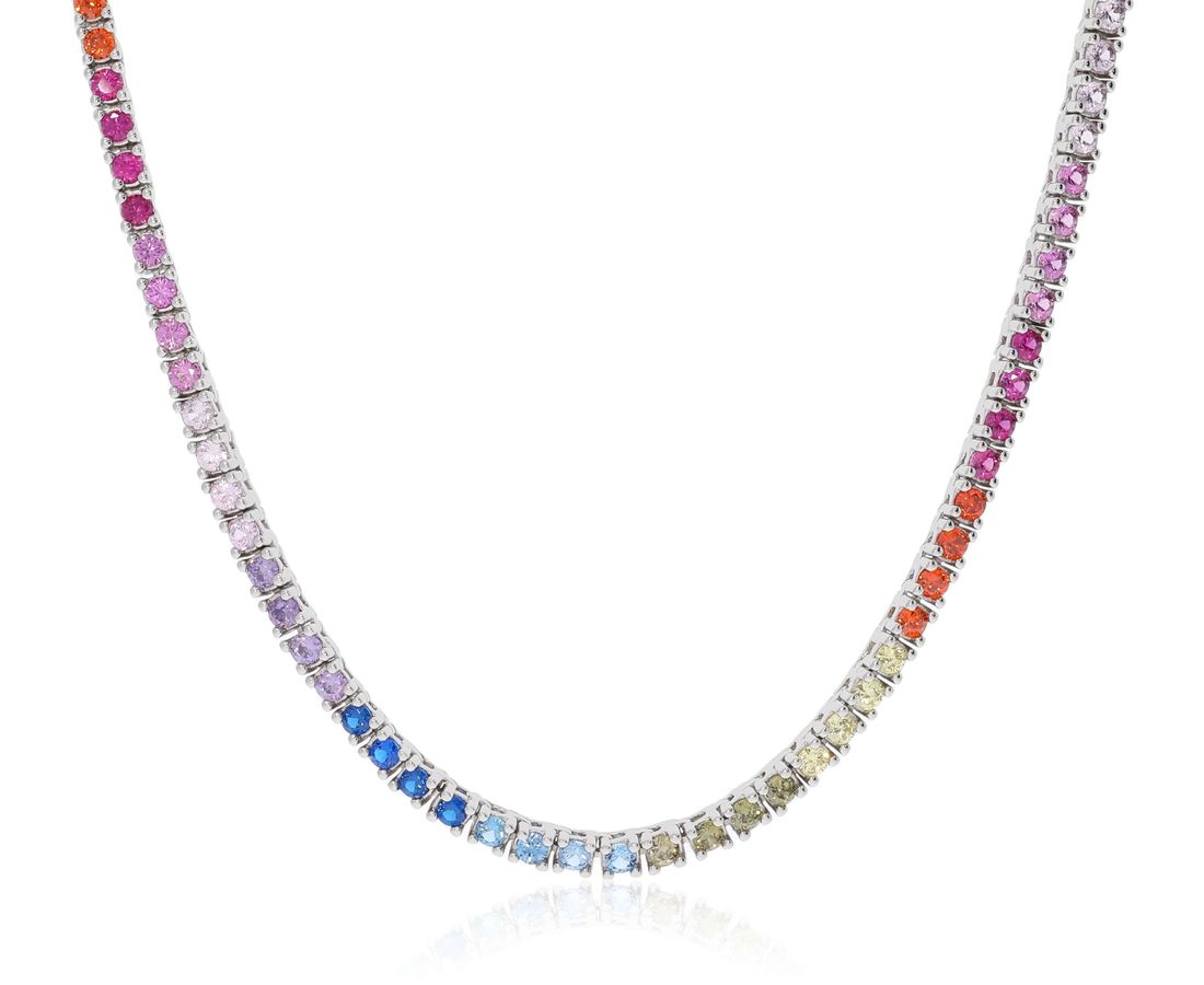 שרשרת טניס צבעונית כסף 925 45M