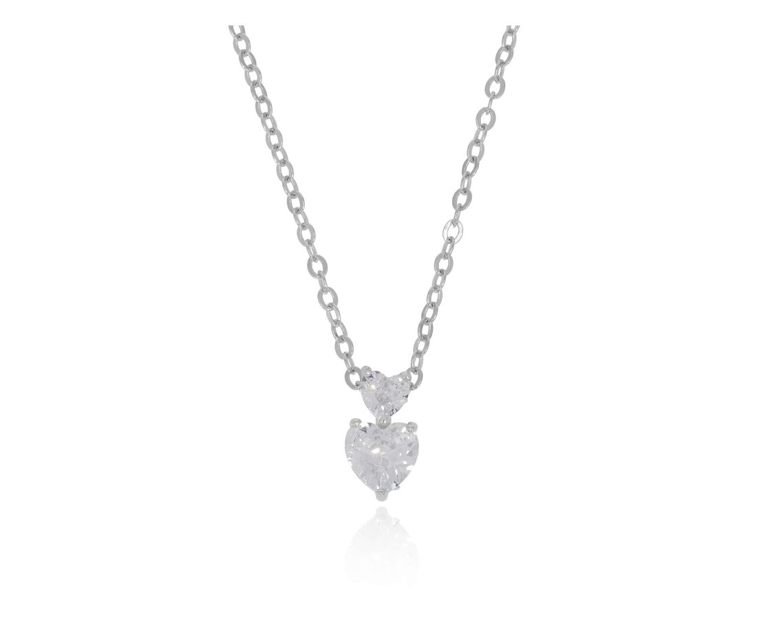 שרשרת כסף 2 לבבות