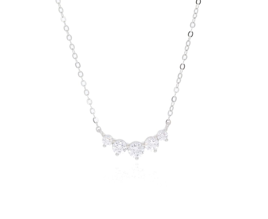 שרשרת כסף 925 5 אבנים