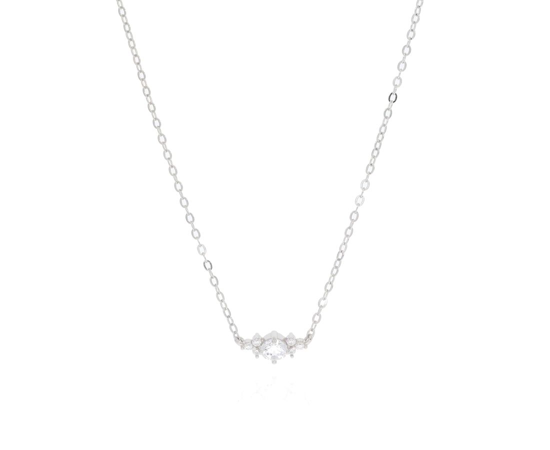 שרשרת כסף 925 זירקון פרח