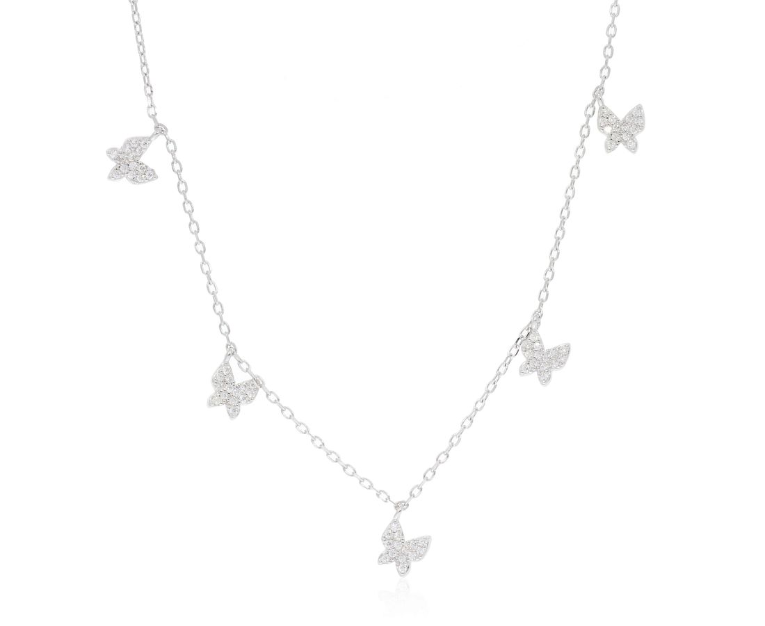 שרשרת כסף פרפרים